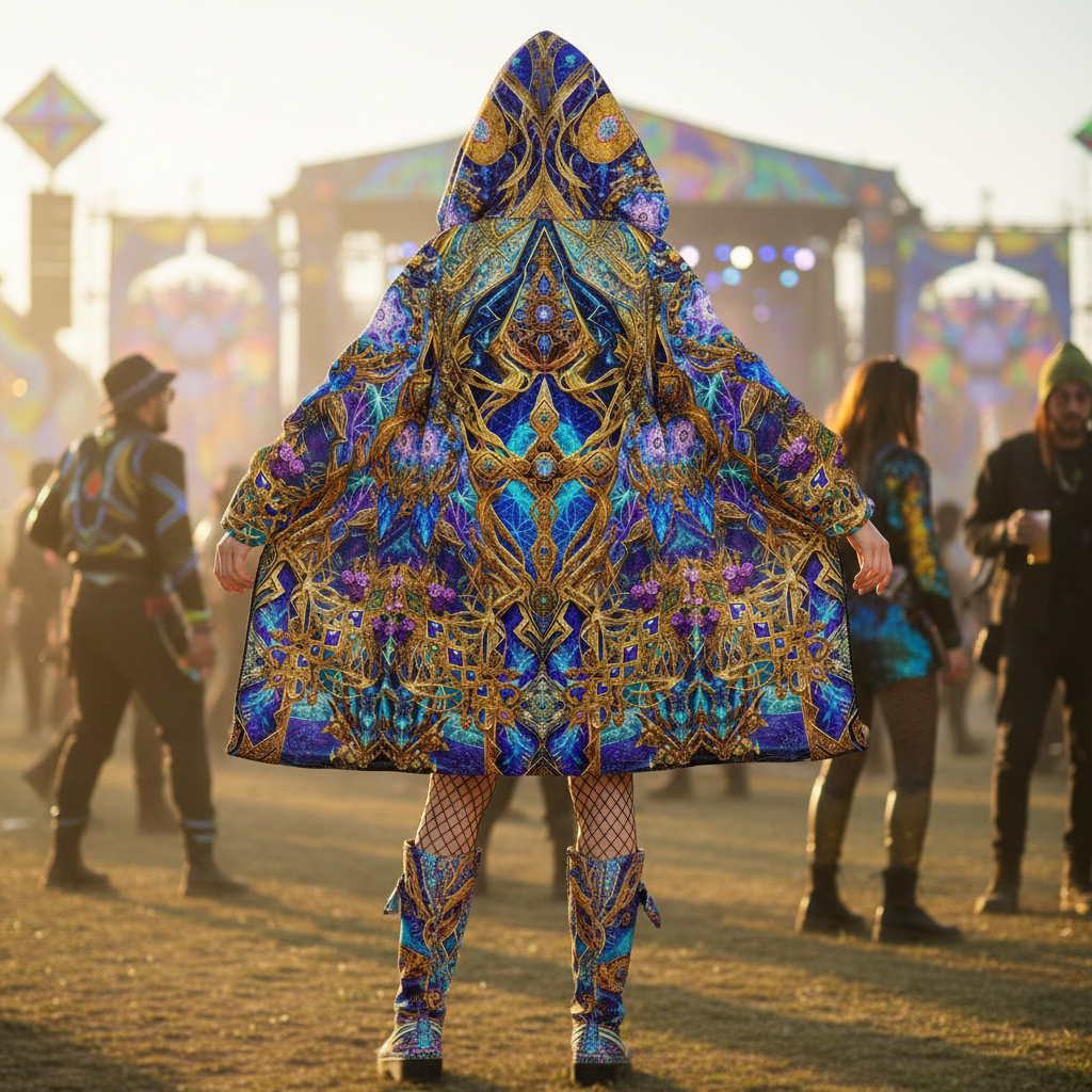 Gold Cosmic Cross Women's Festival Cloak