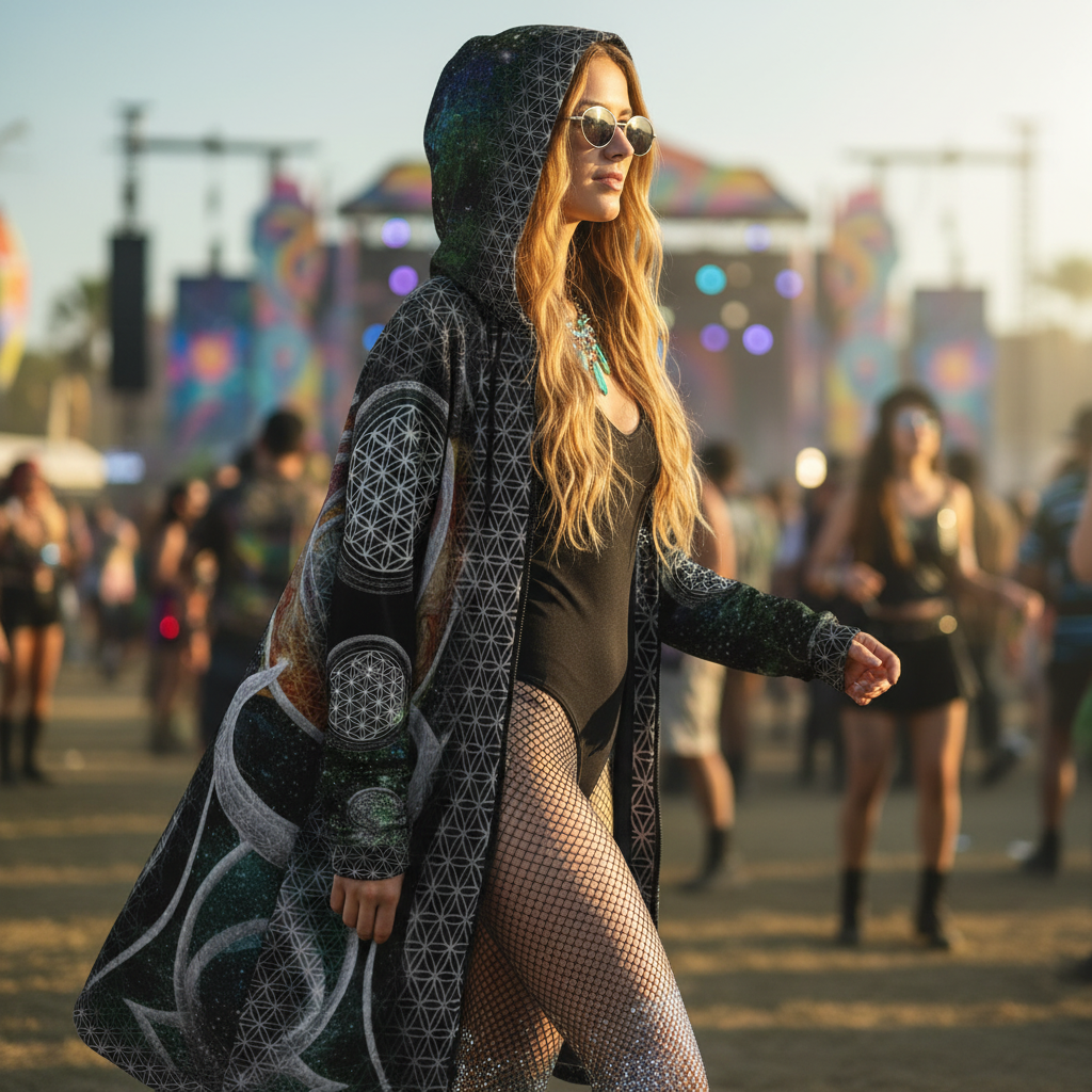Silver Mystic Eye Women's Festival Cloak