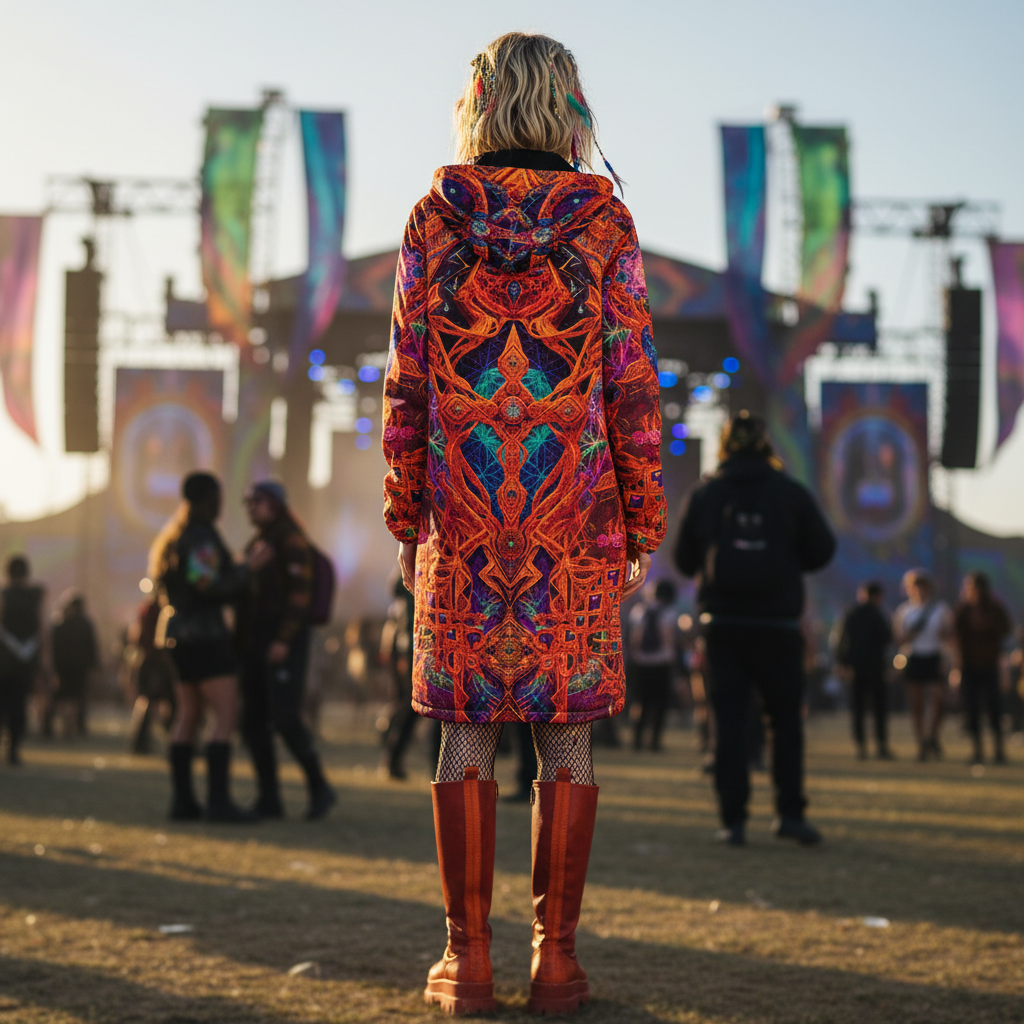 Cosmic Cross Red Women's Festival Cloak