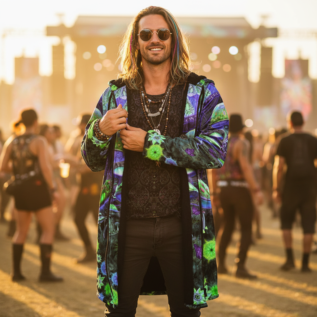 Shroom Rx Blue Men's Festival Cloak