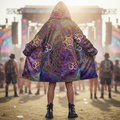 Sacred Geo Women's Festival Cloak front view with mystical cloak
