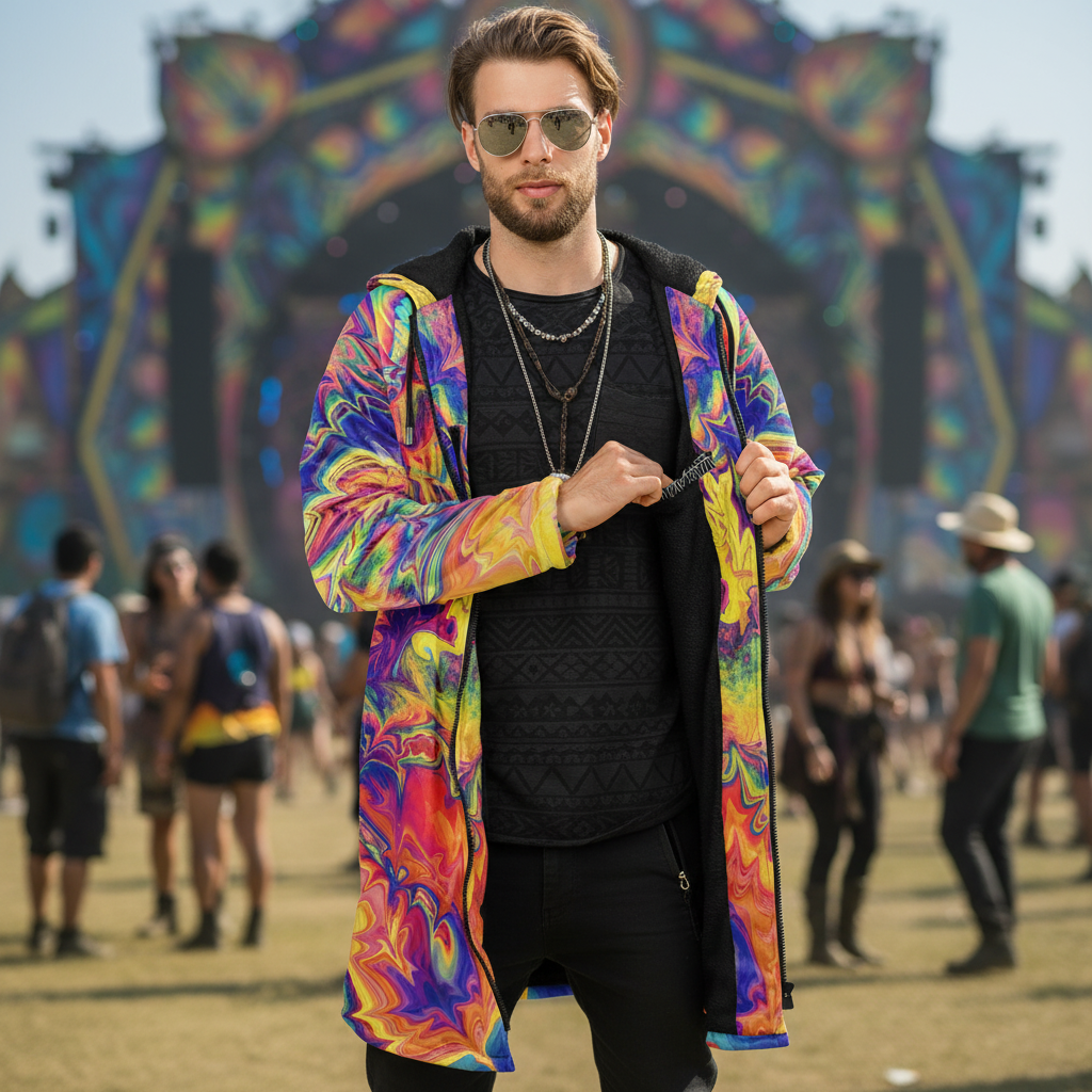 Windowpane Men's Festival Cloak