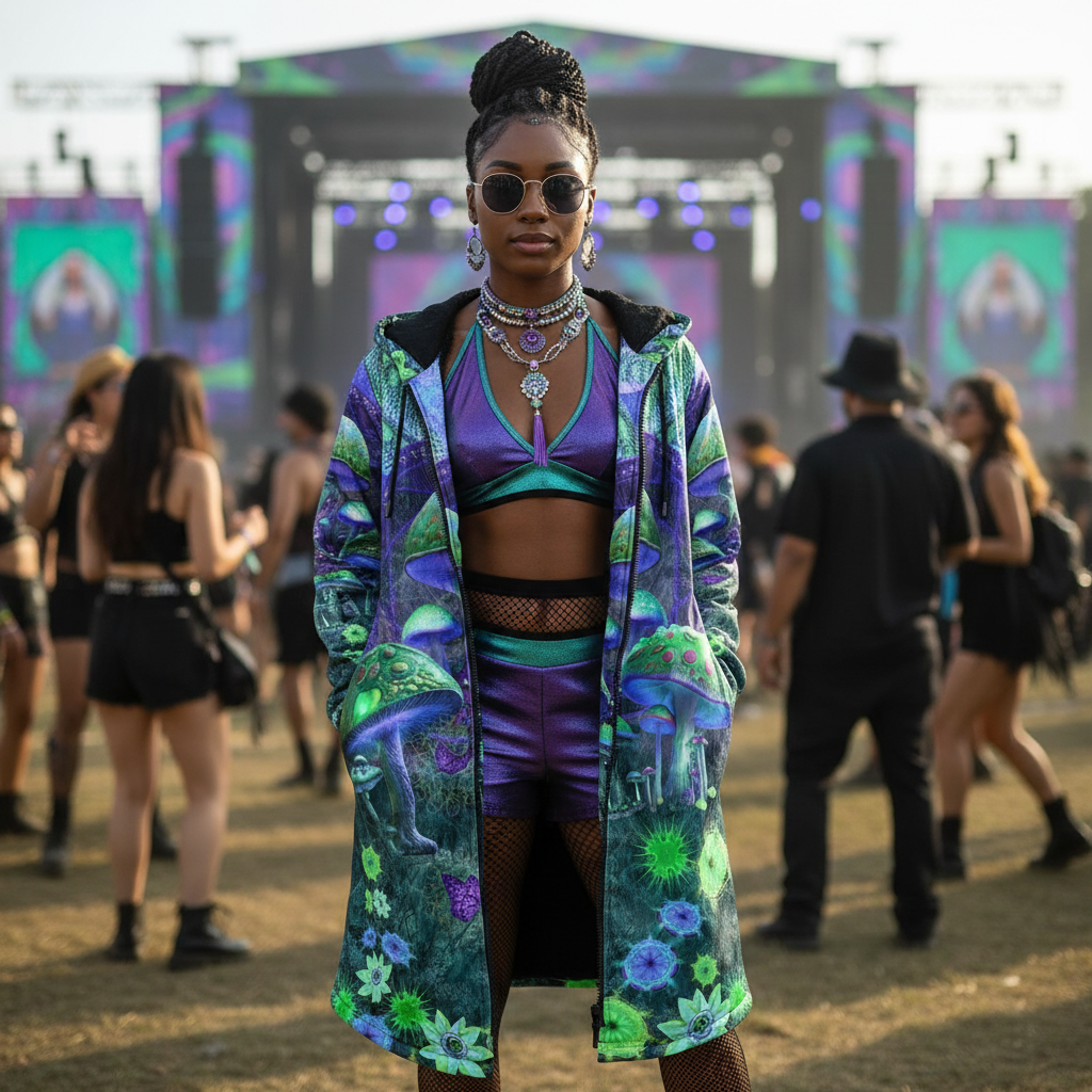 Shroom Rx Blue Women's Festival Cloak