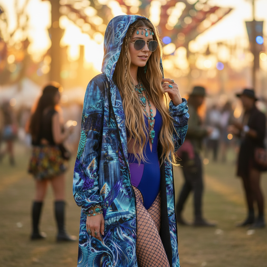Dream Weaver Blue Women's Festival Cloak