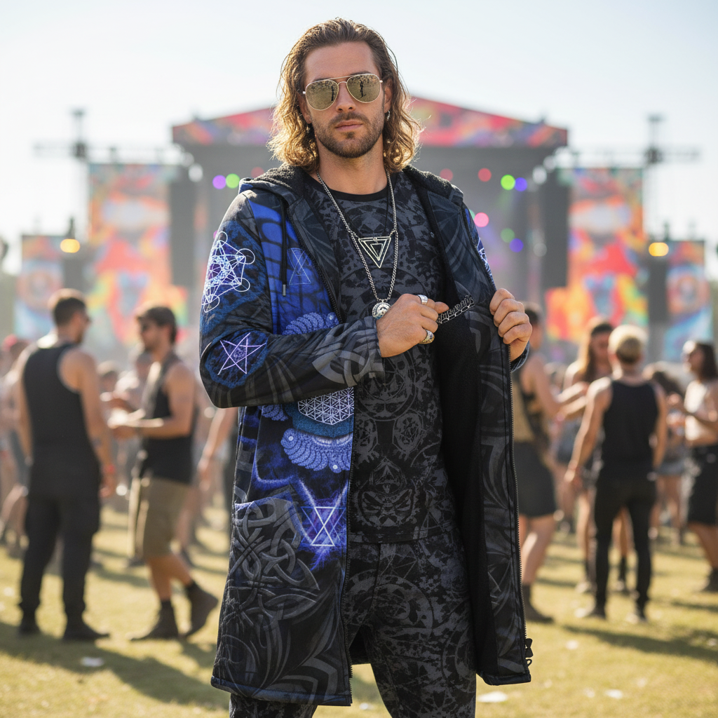 Angel Catcher Blue Men's Festival Cloak