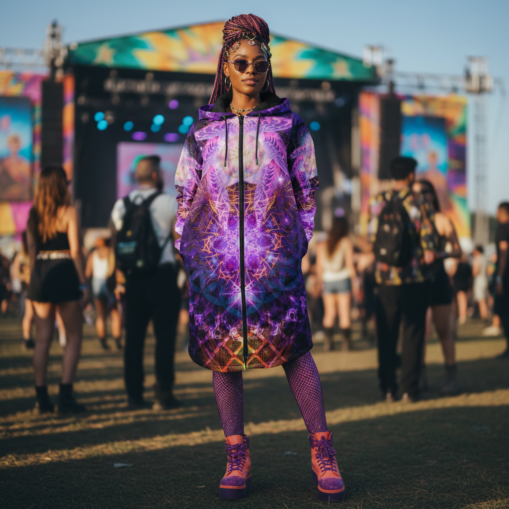 Ophanim Women's Festival Cloak detail view with mystical style
