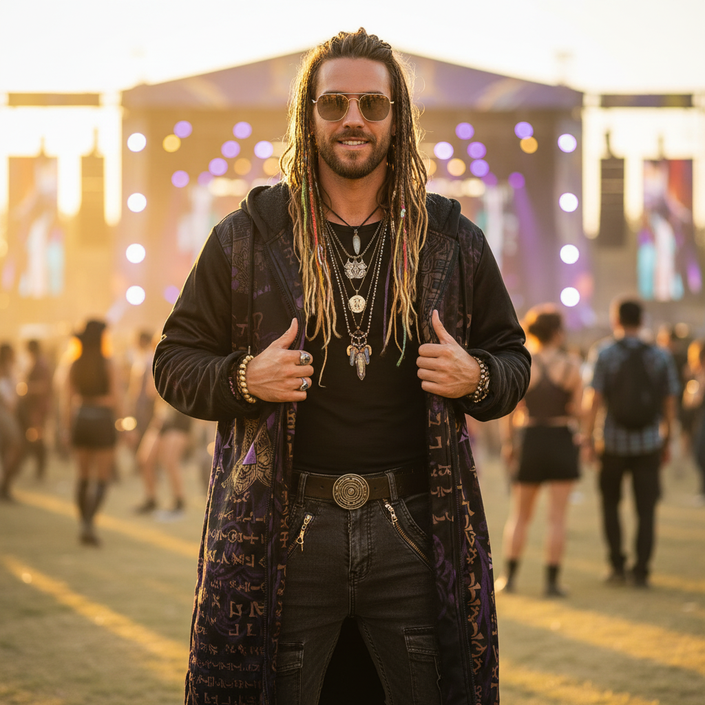 Enochian Vision Purple Men's Festival Cloak