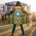 Mystic Eye Gold Men's Festival Cloak front view with mystical cloak