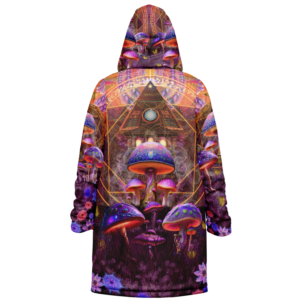 Shroom Rx Pink Women's Festival Cloak back view with festival wear