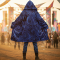 Metallic Blue Fractal Men's Festival Cloak