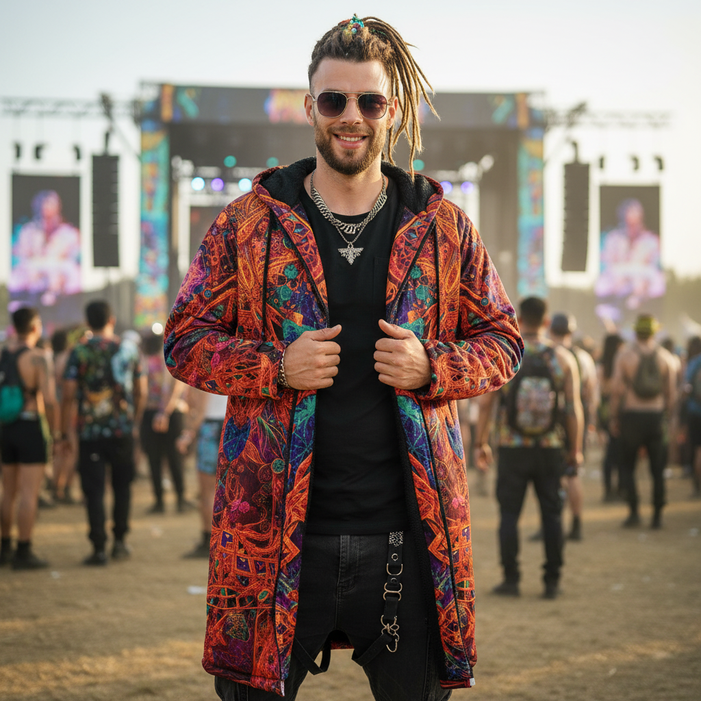 Cosmic Cross Red Men's Festival Cloak