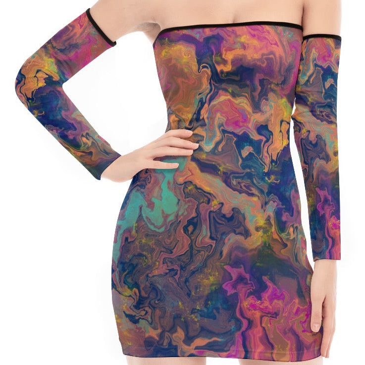 Lace-Up Tube Dress | Liquified Abyss