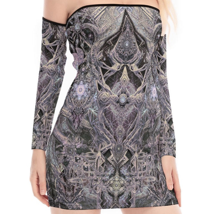 Lace-Up Tube Dress | Cosmic Cross Silver