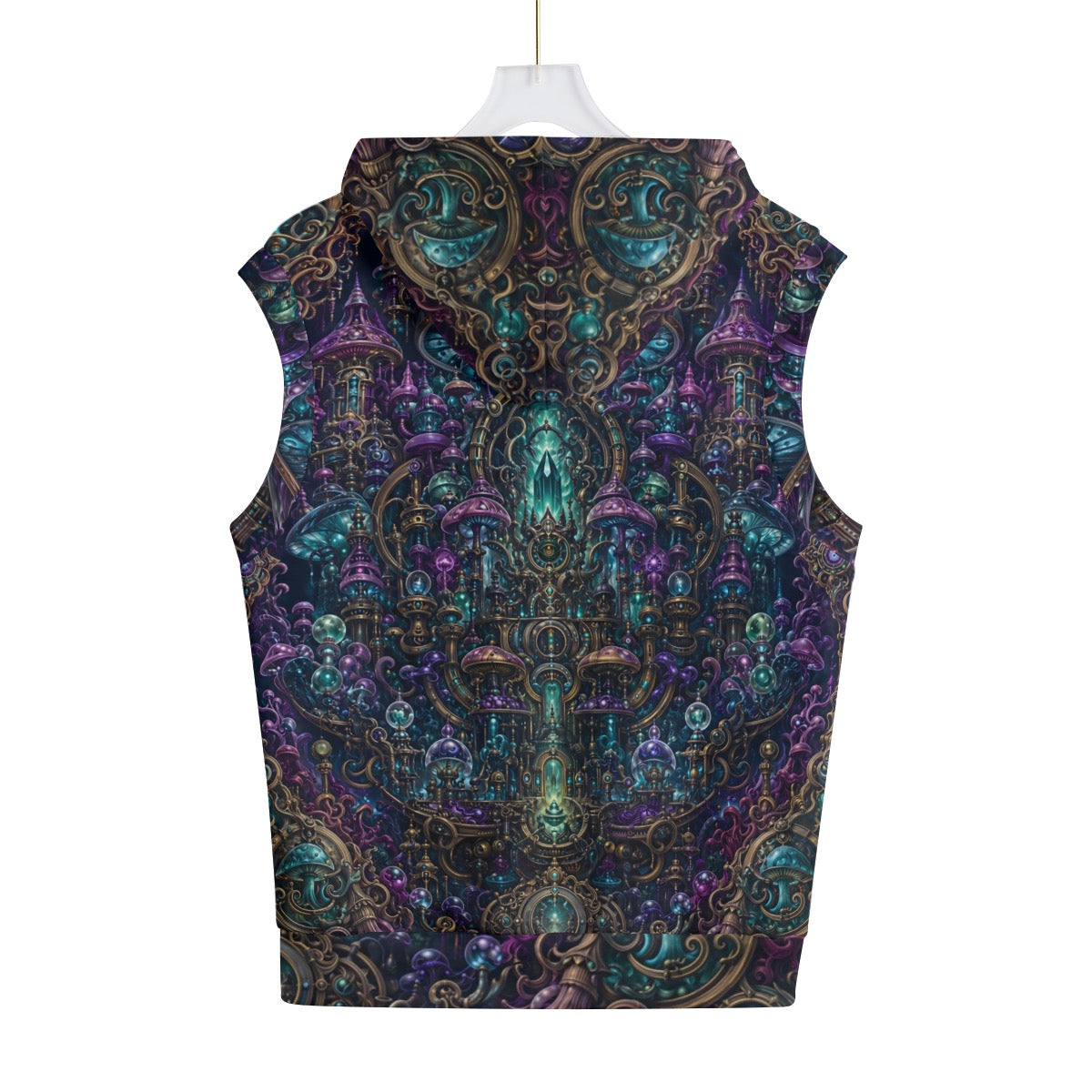 Unisex Cotton Sleeveless Hooded Tank | Crystal Shroom Kingdom