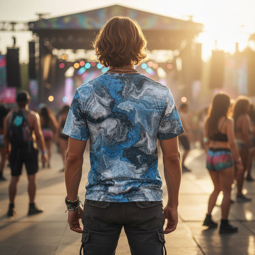Blue Marble Crushed Velvet T-Shirt