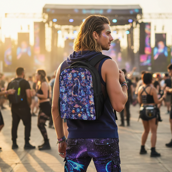 Cosmic Space Cats Galaxy Print Festival Backpack