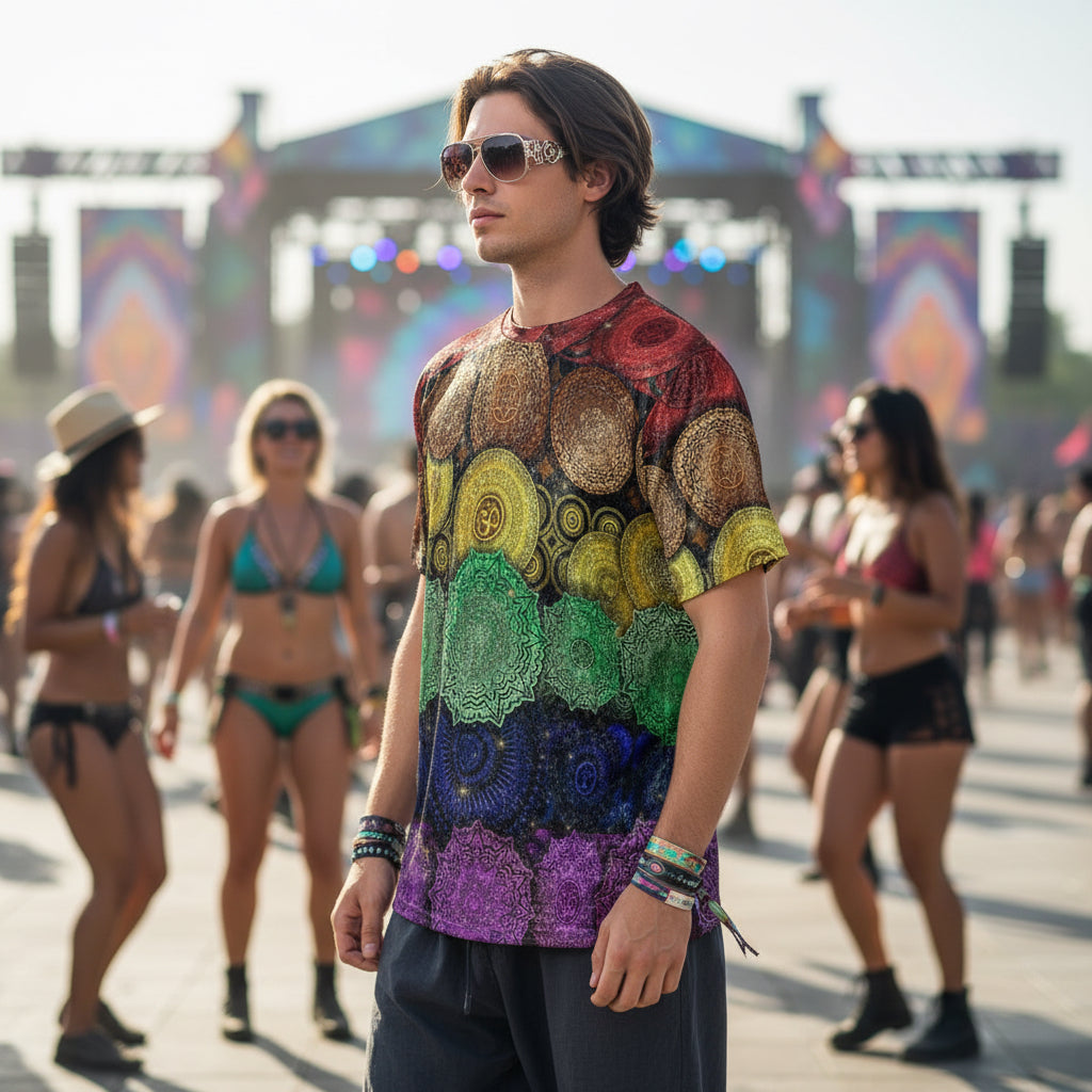 Crushed Velvet T-Shirt | Chakra Mandala