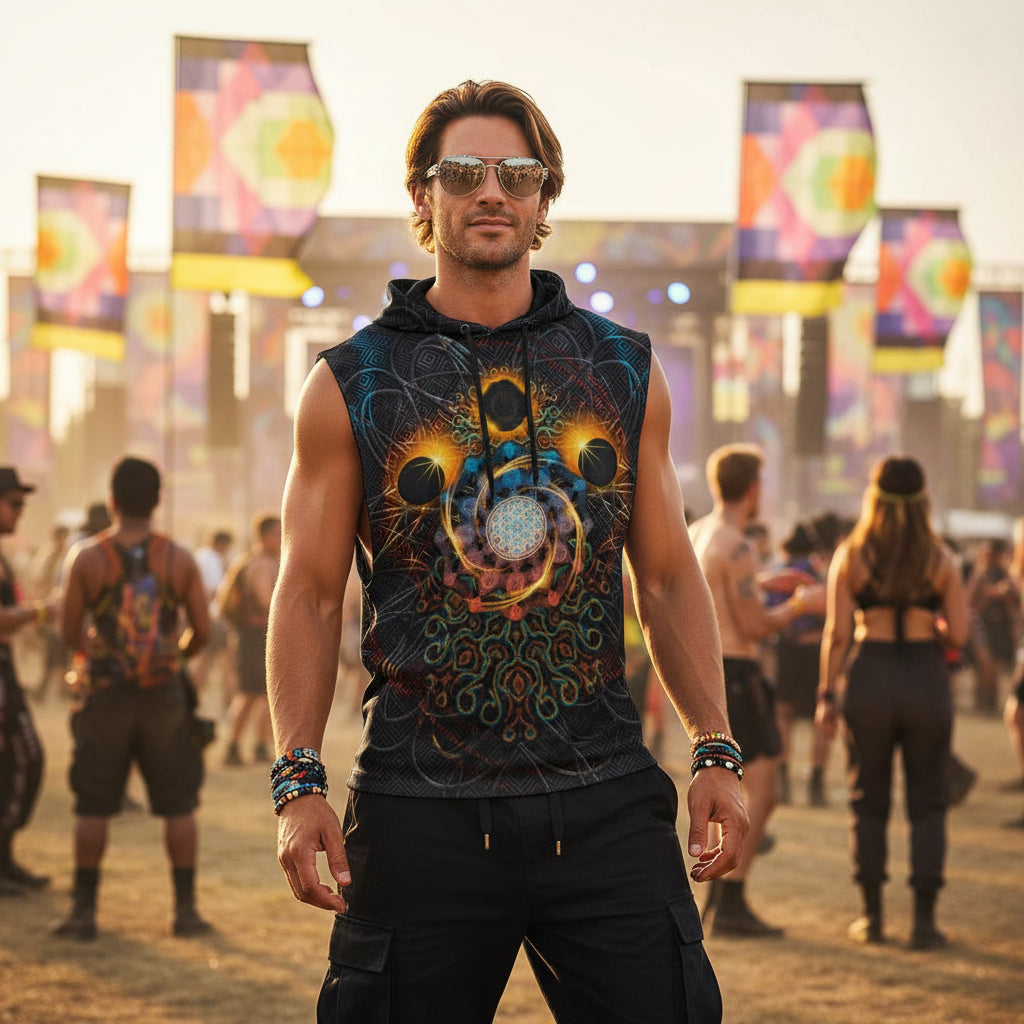 Solar Eclipse Men’s Sleeveless Hoodie