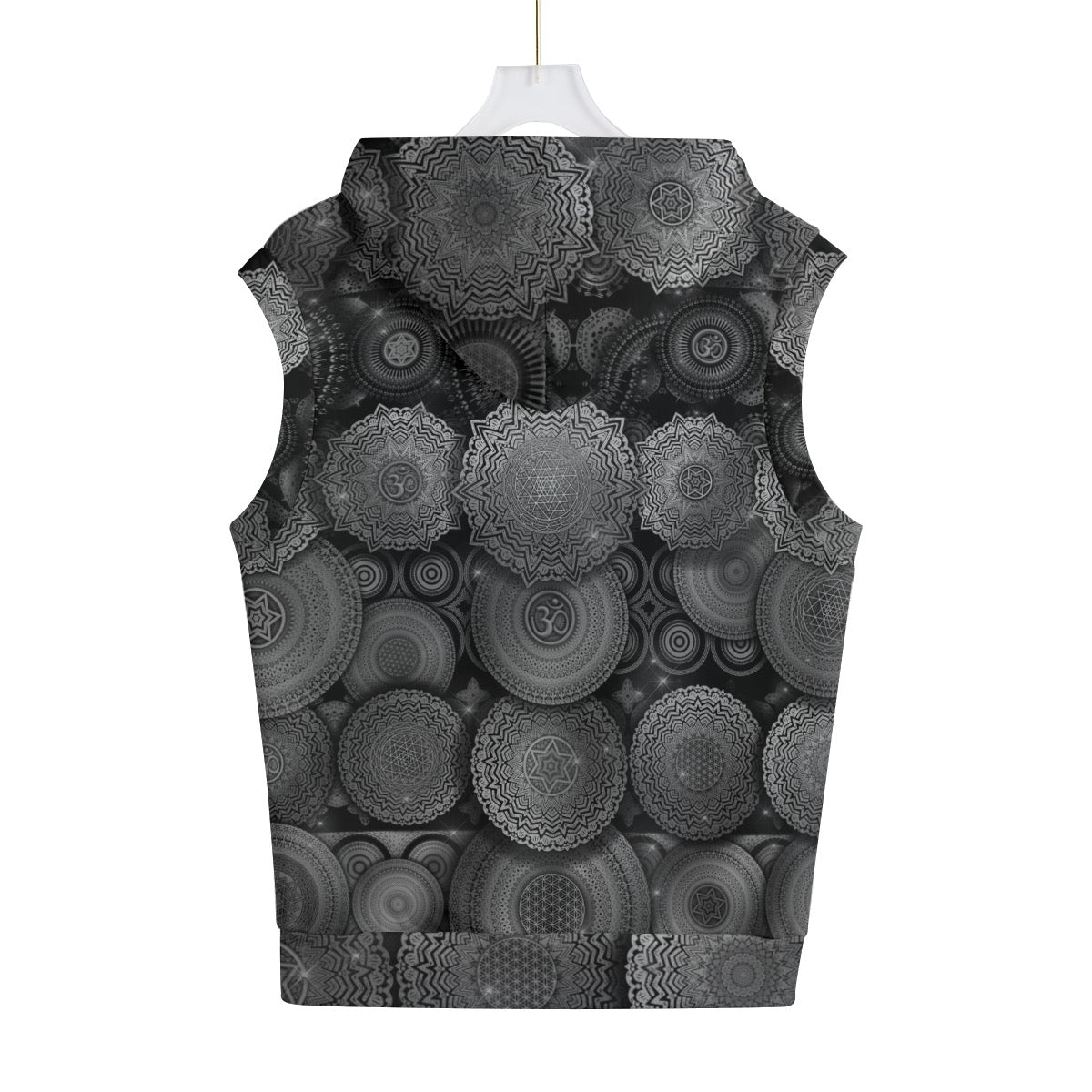 Void Mandala Cotton Sleeveless Pullover Hoodie Vest