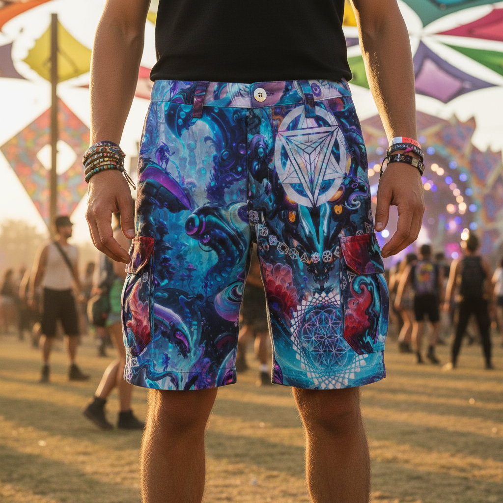 Alien Cyber Punk Mech Men's Cargo Shorts