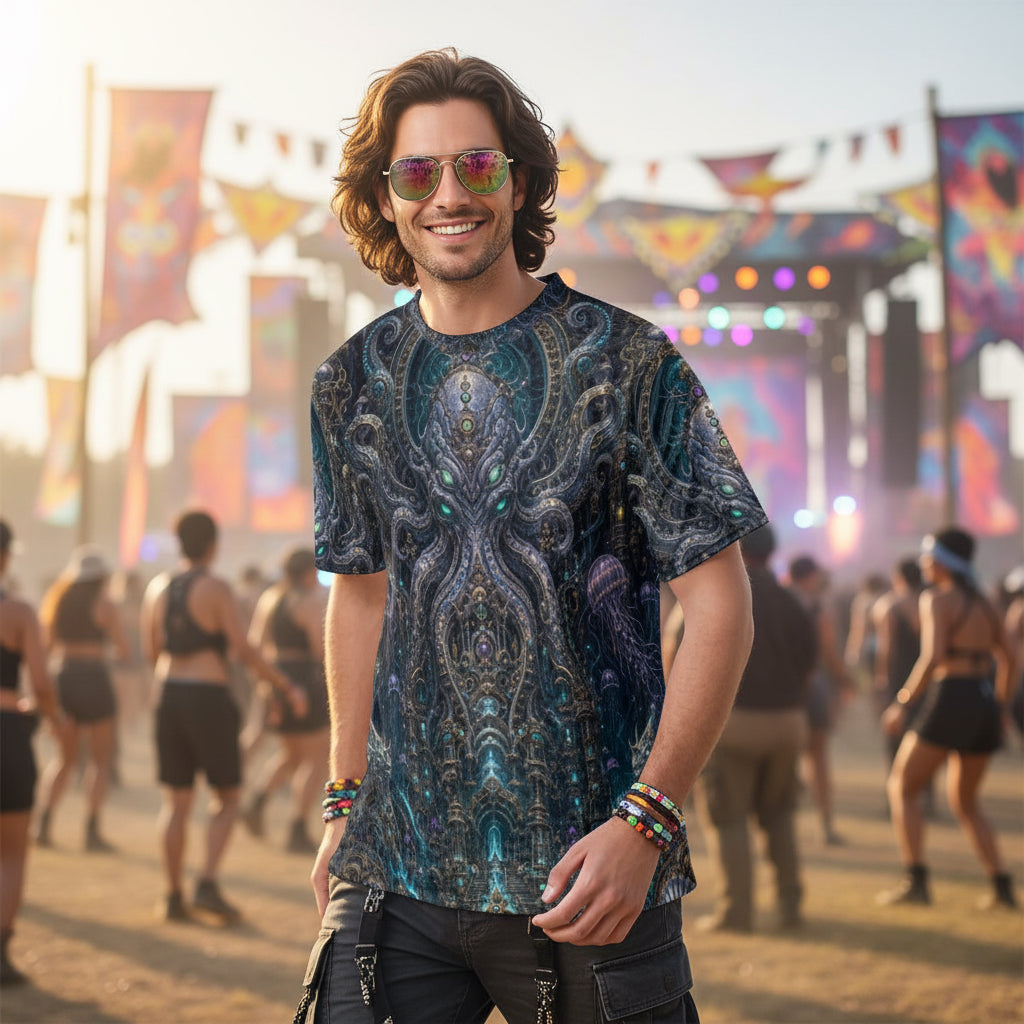 Crushed Velvet T-Shirt | Mechanical Kraken