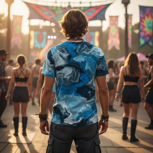 Blue Marble Cotton T-Shirt