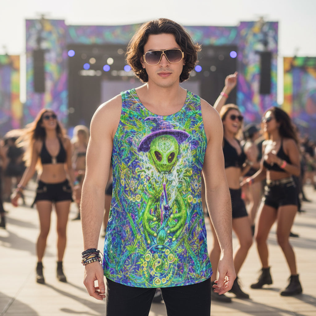 Crushed Velvet Tank Top | Alien Wizard Stoner