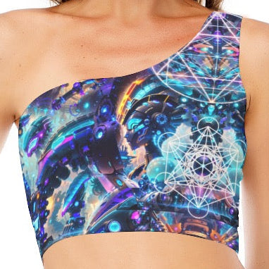 One-Shoulder Crop Top | Cyber Punk Mech