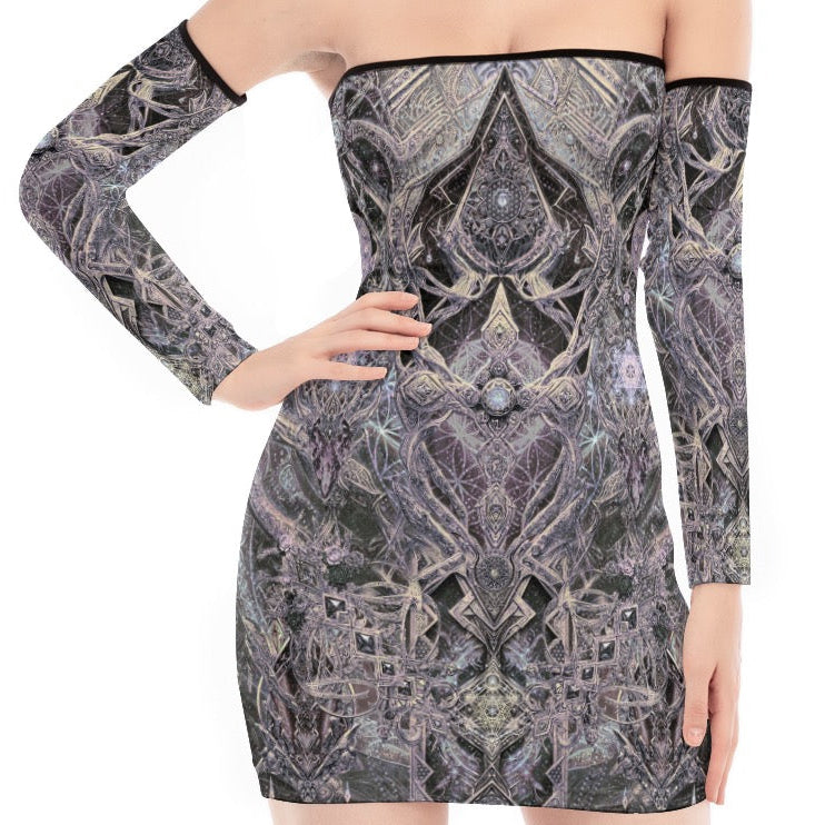 Lace-Up Tube Dress | Cosmic Cross Silver