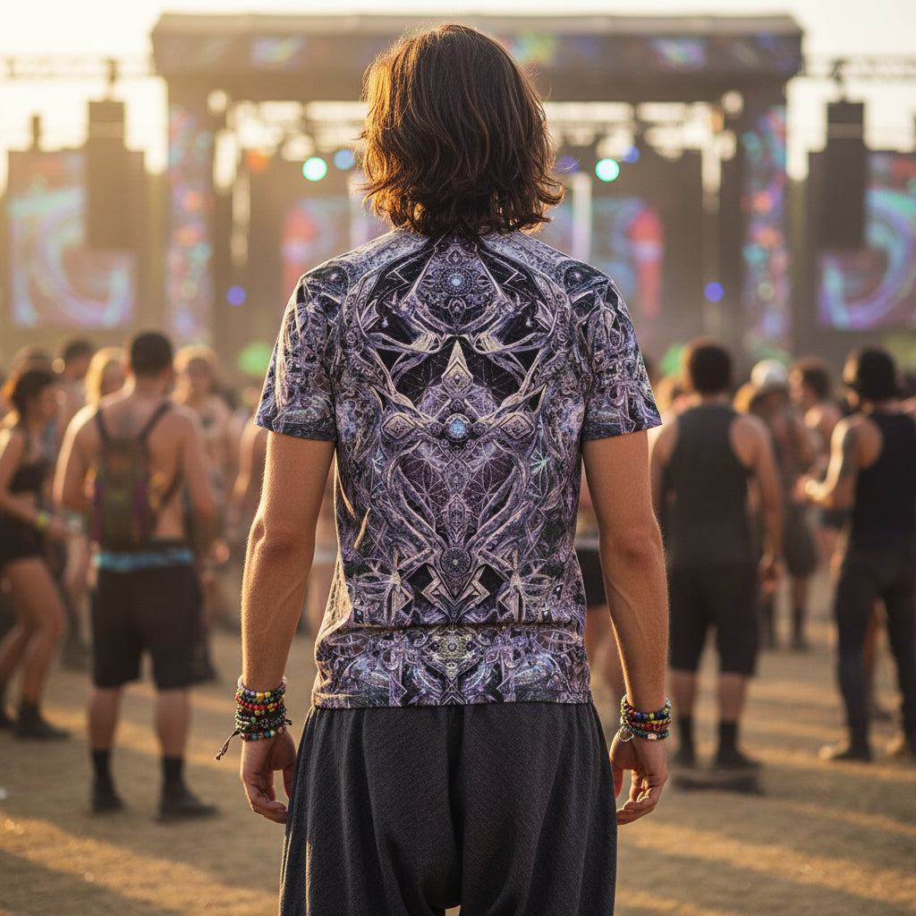 Cosmic Cross Silver Cotton Tee