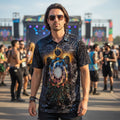 Crushed Velvet Polo Shirt | Solar Eclipse