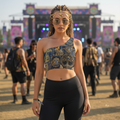 One-Shoulder Crop Top | Egyptian Atlantis