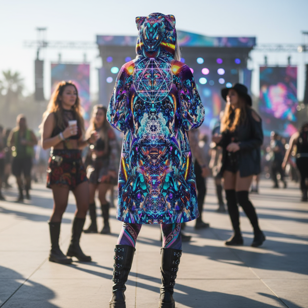Hooded Blanket w/ Ears | Cyber Punk Mech