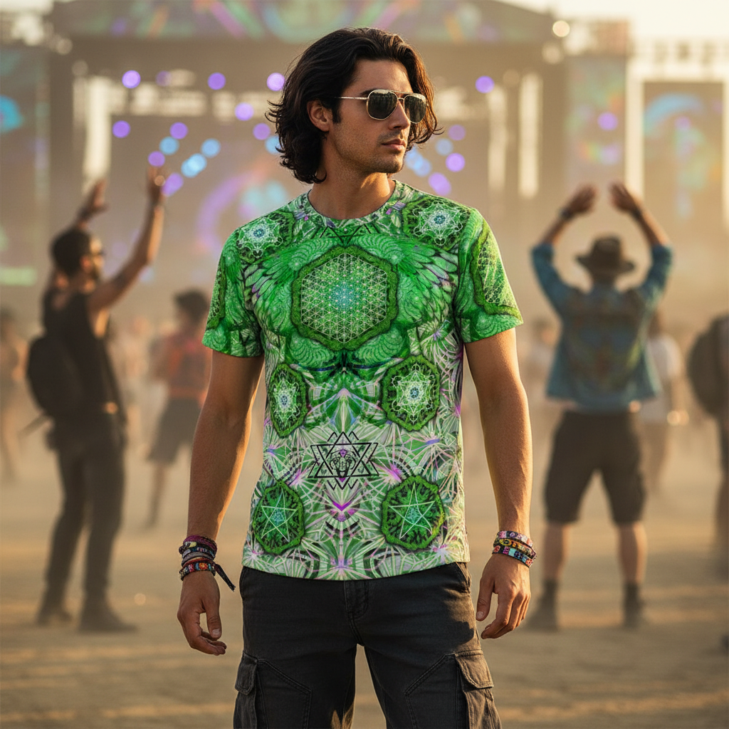 Angel Catcher Light Green  Cotton T-Shirt