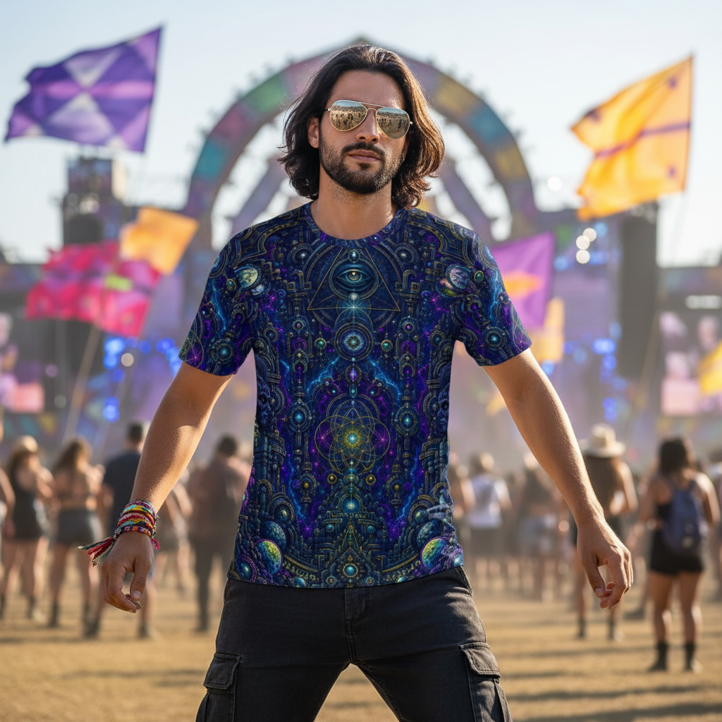 Celestial Temple Cotton T-Shirt