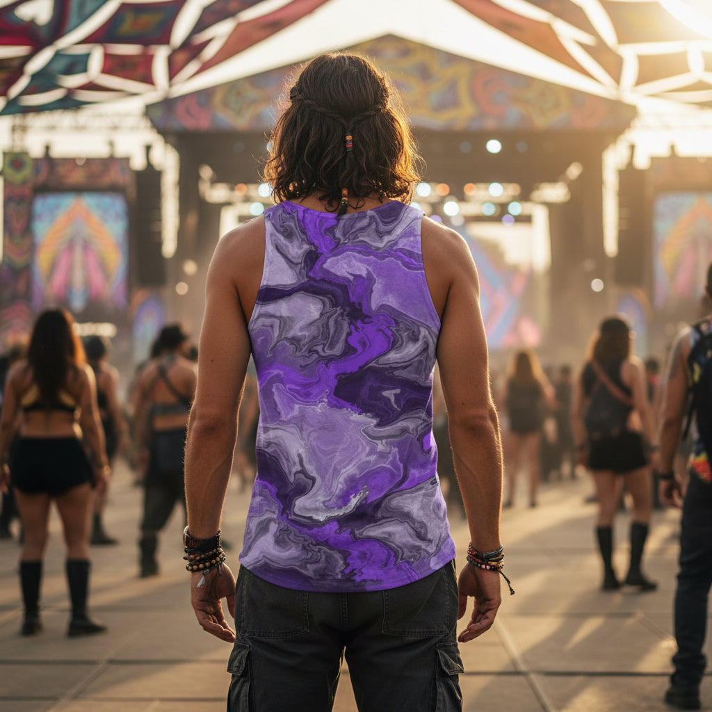 Crushed Velvet Tank Top | Purple Marble