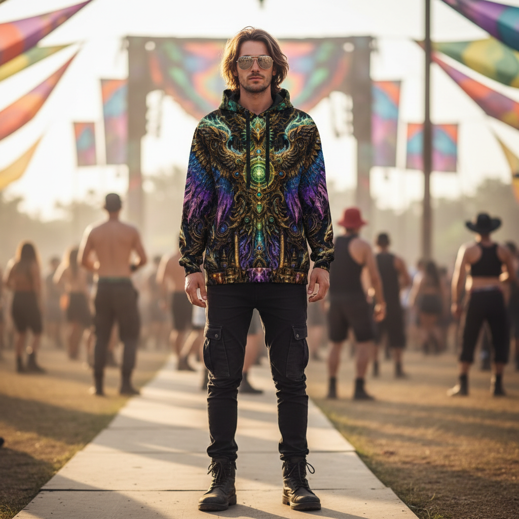 Cotton Unisex Pullover Hoodie | Golden Phoenix