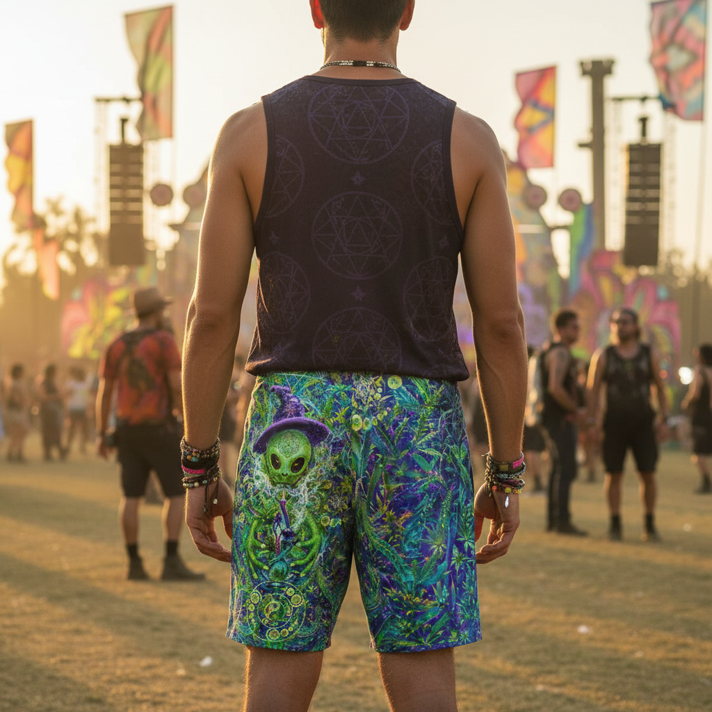 Alien Wizard Stoner Unisex Cotton Shorts