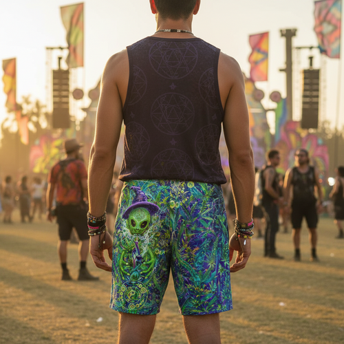 Alien Wizard Stoner Unisex Cotton Shorts