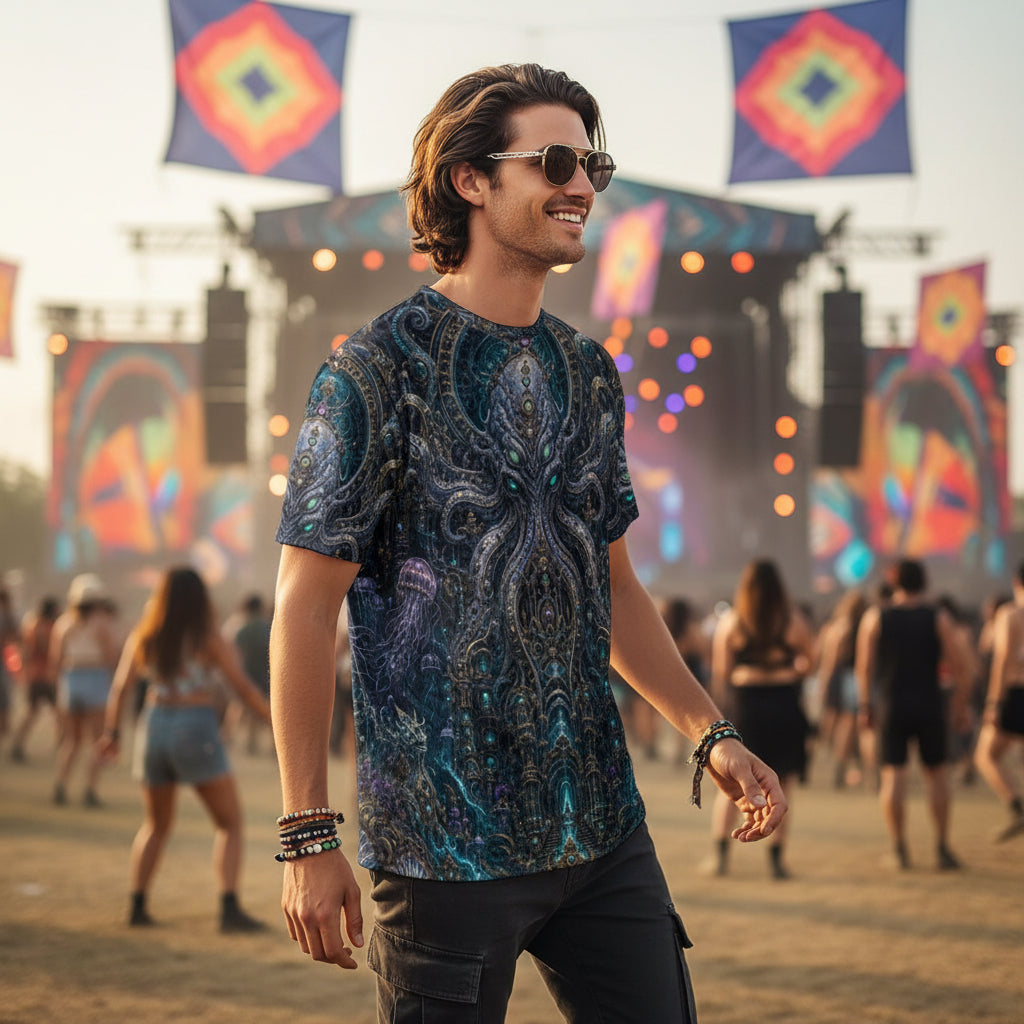 Crushed Velvet T-Shirt | Mechanical Kraken