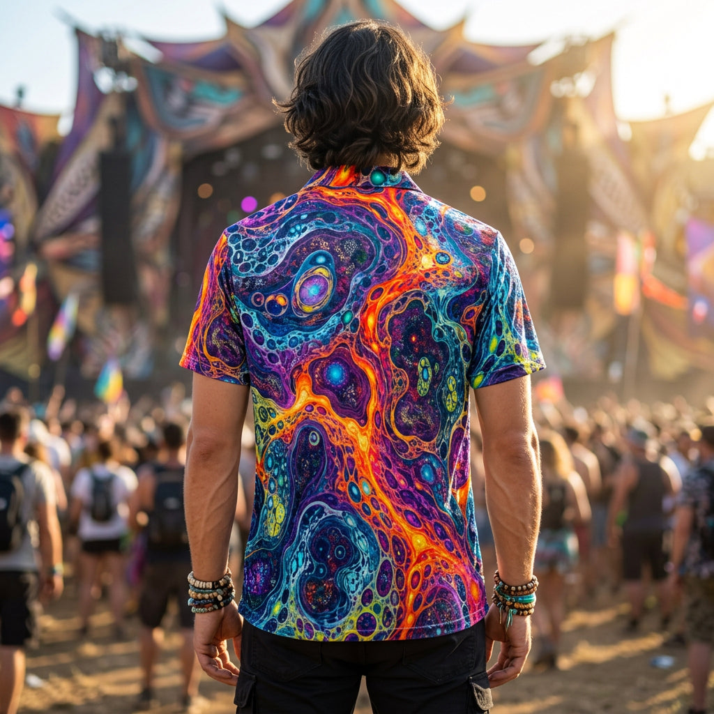 Crushed Velvet Polo Shirt | Molten Plasma