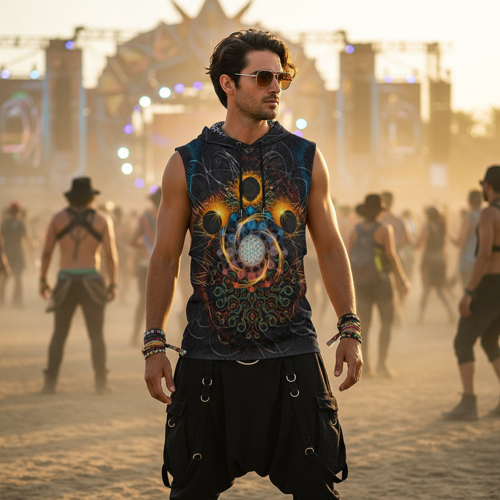 Solar Eclipse Men’s Sleeveless Hoodie