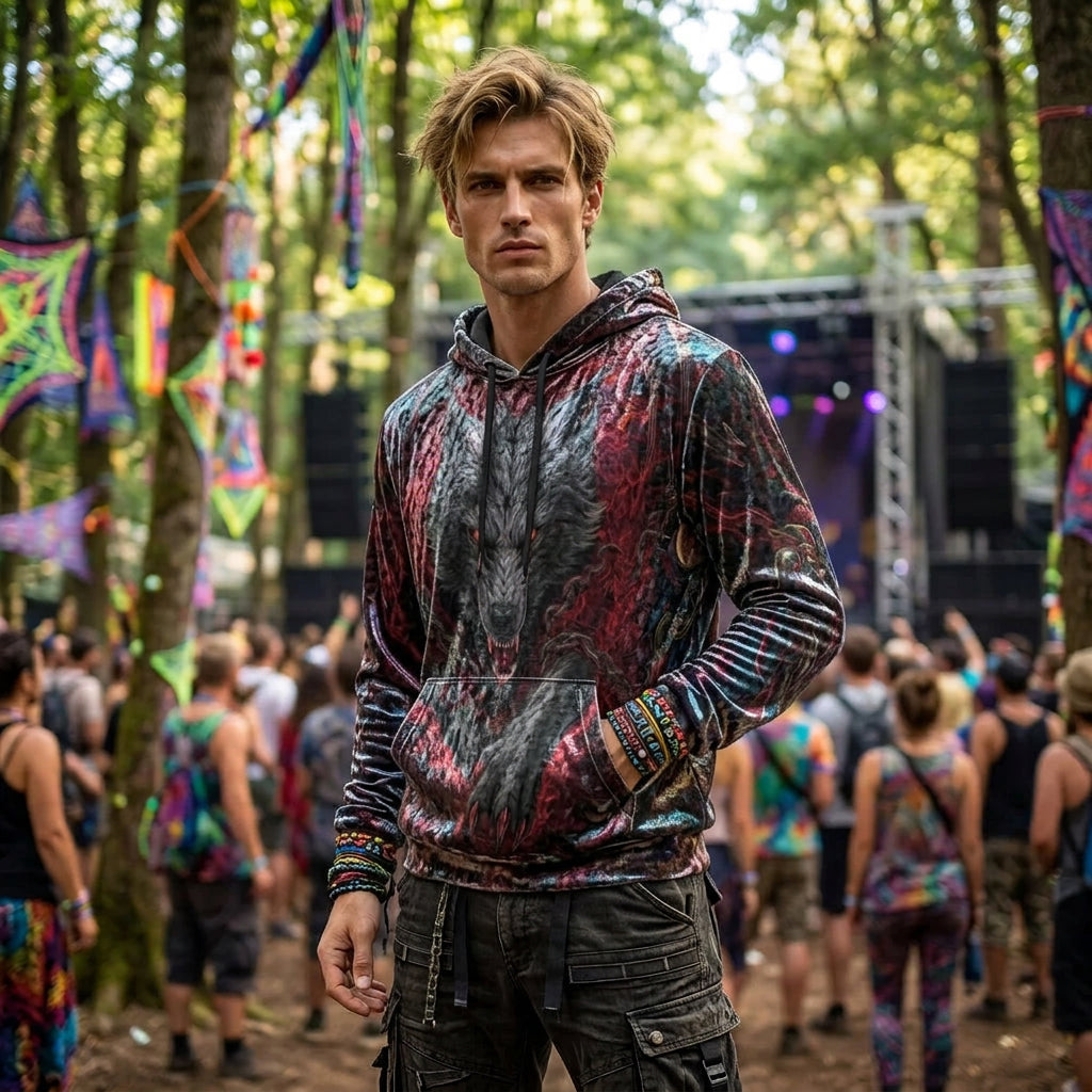 Crushed Velvet Hoodie | Crimson Fenrir