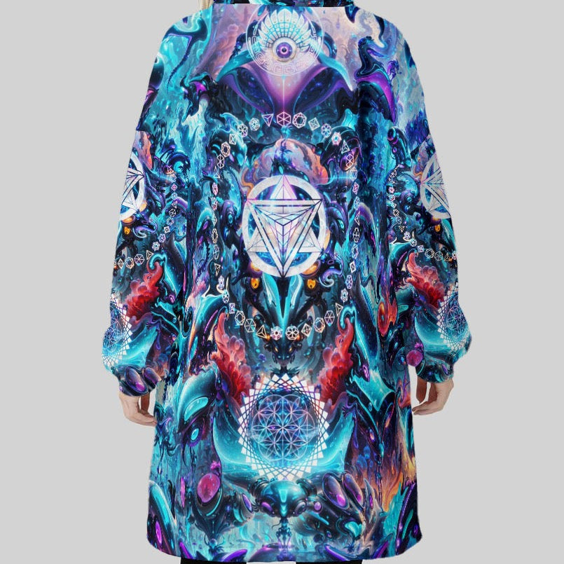 Hooded Blanket w/ Ears | Alien Cyber Punk Mech