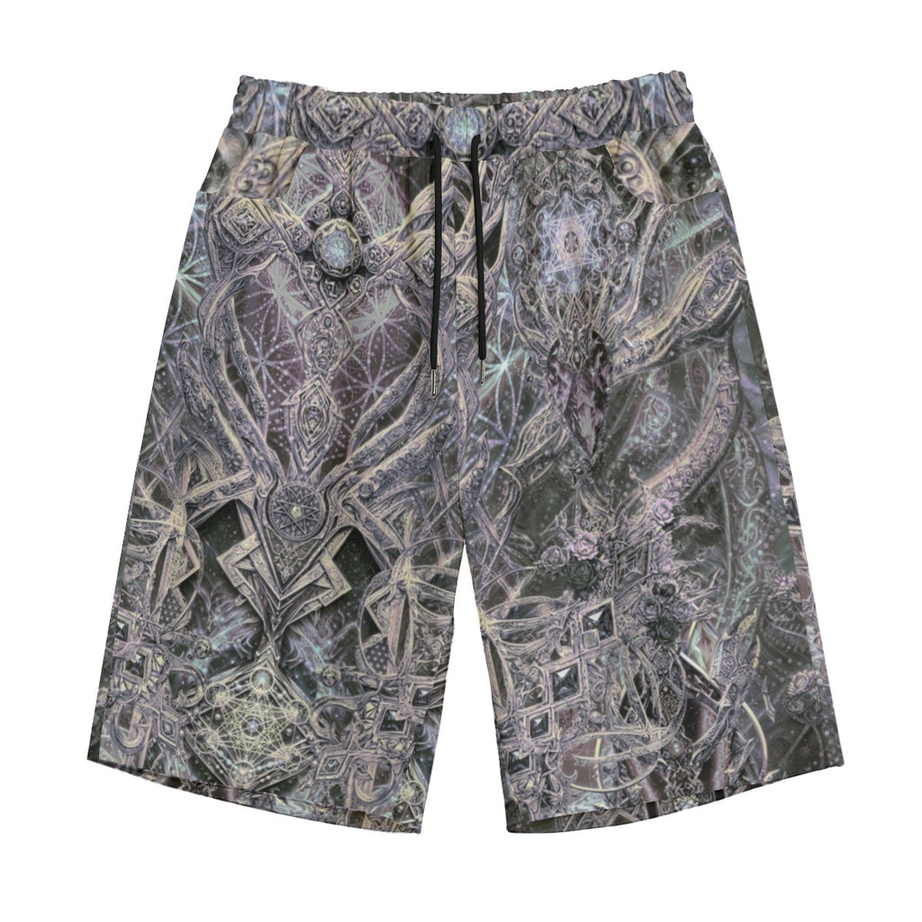 Cosmic Cross Silver Unisex Cotton Shorts