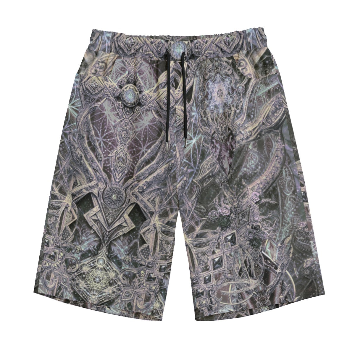 Cosmic Cross Silver Unisex Cotton Shorts