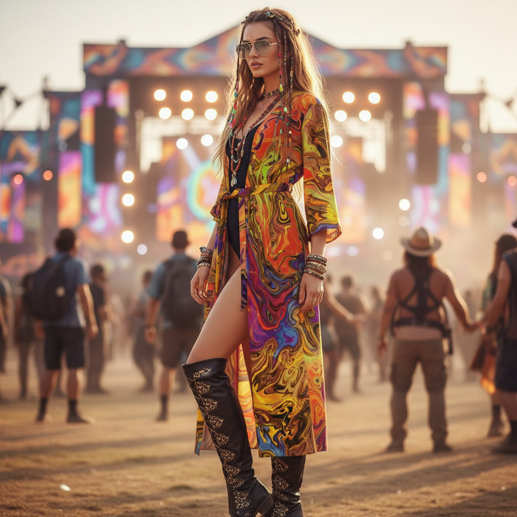 Chiffon Kimono | Liquid Fire