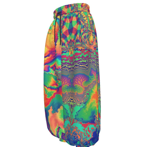 Acid Melt men's lantern pants side view with trippy rave style
