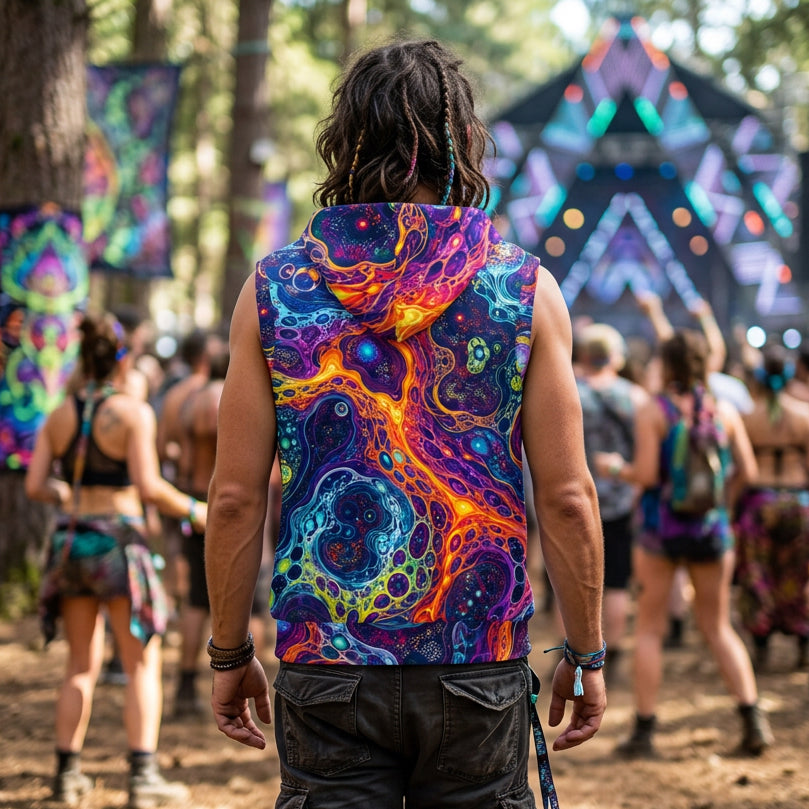 Cotton Sleeveless Hooded Tank | Molten Plasma