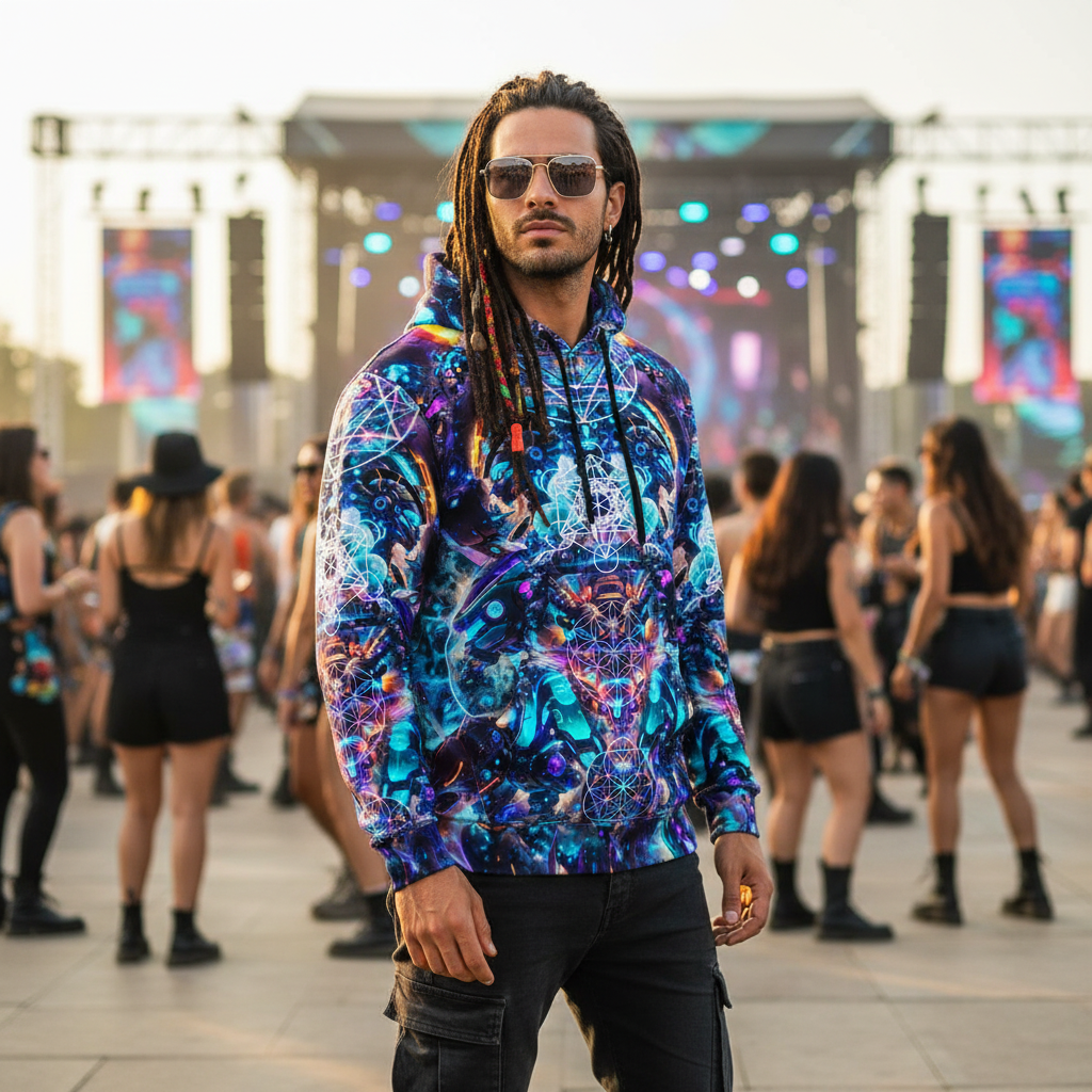 Cyber Punk Mech Unisex Cotton Pullover Hoodie